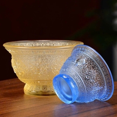 Chén liuli cúng dường 8 món, cúng nước