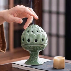 Lư trầm gốm Tuyết Liên 