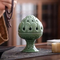 Lư trầm gốm Tuyết Liên 