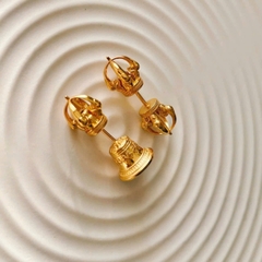 Order khuyên tai Chuông Chày Kim Cang bằng bạc 925 mạ vàng 5 lớp