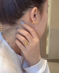 Order khuyên tai Chuông Chày Kim Cang bằng bạc 925 mạ vàng 5 lớp