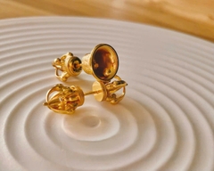 Order khuyên tai Chuông Chày Kim Cang bằng bạc 925 mạ vàng 5 lớp