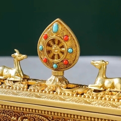 Lư hương truyền thống tây tạng khắc nổi Bát Kiết Tường và Tám Tướng Cát Tường