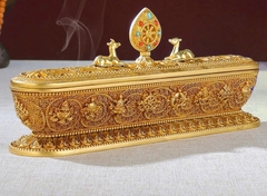 Lư hương truyền thống tây tạng khắc nổi Bát Kiết Tường và Tám Tướng Cát Tường