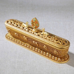 Lư hương truyền thống tây tạng khắc nổi Bát Kiết Tường và Tám Tướng Cát Tường