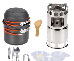 bộ bếp củi nồi gấp gọn  chống dính du lịch dã ngoại