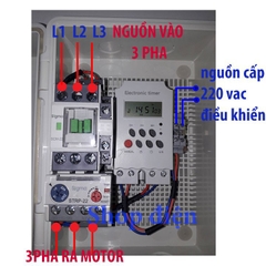 Hẹn giờ tắt mở bơm nươc 3 pha , 1pha