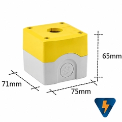 Hộp nút nhấn màu vàng xám, hộp 1 lỗ GOB
