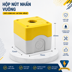 Hộp nút nhấn màu vàng xám, hộp 1 lỗ GOB