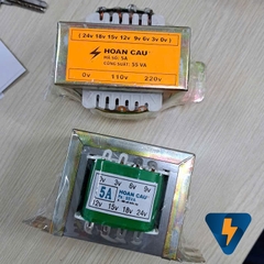 Biến áp 0 110 220 sang 24 18 15 12 9 6 3 0 V 55VA Hoàn Cầu