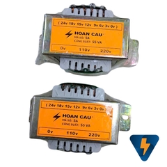 Biến áp 0 110 220 sang 24 18 15 12 9 6 3 0 V 55VA Hoàn Cầu