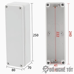 Hộp nhựa ABS 250x80x70 chống nước DNT-BOX250x80x70