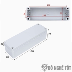 Hộp nhựa ABS 250x80x70 chống nước DNT-BOX250x80x70
