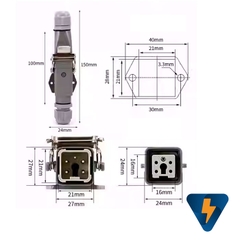 Bộ kết nối dây điện 5 chân HA-004-M HA-004-F HDC-HA-004-4