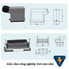 Đầu nối dây công nghiệp 16 32 chân size nhỏ HA-16 , HA-32