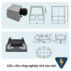 Đầu nối dây công nghiệp 16 32 chân size nhỏ HA-16 , HA-32