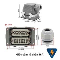 Giắc cắm công nghiệp 32 chân DNT HDC-HE-032-1