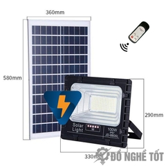 Đèn pha năng lượng mặt trời 100W DNT-JD-8800L Nhôm