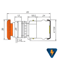 Nút Dừng Khẩn Cấp LA38-11ZS 22mm có chữ STOP