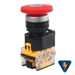 Nút Dừng Khẩn Cấp LA38-11ZS 22mm có chữ STOP