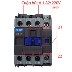 Khởi 3 pha CHINT NXC-12 12A 5.5kW cuộn hút 380vac HN