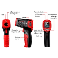 Súng đo nhiệt độ từ xa -50~500 ℃ STX-DNT HT650B đo được nhiệt độ bề mặt kim loại