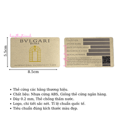 Thẻ Bvlgari Vàng Card Bvlgari Vàng