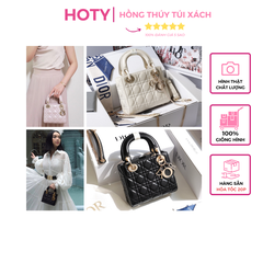 Túi Di Lady Da Lì Khóa Vàng Size 17cm Có 2 Hộp