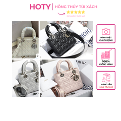 Túi Di Lady Da Lì Khóa Bạc Size 20cm Có 2 Hộp