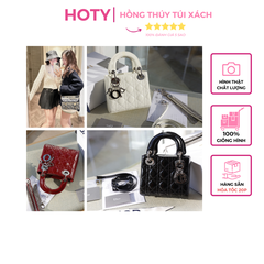 Túi Di Lady Da Bóng Khóa Bạc Size 17cm Có 2 Hộp