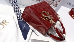 Túi Di Lady Da Bóng Khóa Vàng Size 17cm 2Box (Có hộp)