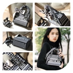 Túi Di Lady Caro Đen Jisoo Vải 2022 (Có hộp)