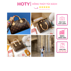 Túi L Speed Hoa Nâu Size 20cm Có 2 hộp