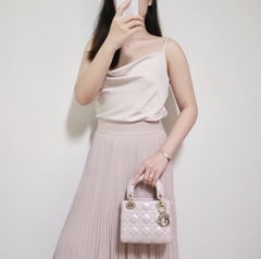 Túi Di Lady Da Lì Khóa Vàng Size 17cm Có 2 Hộp