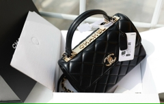 Túi X Trendy Nẹp Sắt Chữ Nổi Da Lì Khóa Vàng Size 25cm 2 Hộp