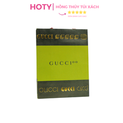 Túi Giấy Gucci Xanh Lá Chữ Vàng Size Lớn 32cm Đứng