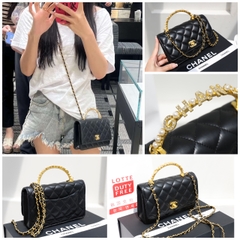 Túi X Quai Sắt Đính Ngọc Da Lì Khóa Vàng Size 20cm 2 Hộp