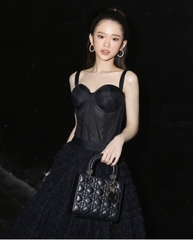 Túi Di Lady Da Lì Khóa Vàng Size 20cm Có 2 Hộp