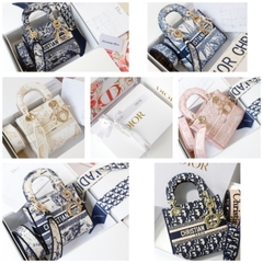 Túi Di Lady D-Lite hoạ tiết thêu Size 18cm Có 2 hộp