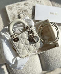 Túi Dior Lady Da Lì Khóa Vàng Size 12cm Có 2 hộp