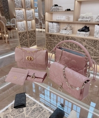 Túi Di Caro mini Khóa Vàng Size 19cm Có 2 hộp