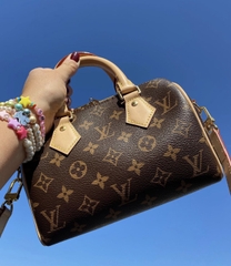 Túi L Speed Hoa Nâu Size 20cm Có 2 hộp