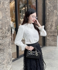 Túi Di Lady Ngang Djoy Da Bóng Khóa Vàng Size 22cm Có 2 hộp