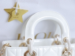 Túi Di Lady Ngang Djoy Da Bóng Khóa Vàng Size 22cm Có 2 hộp