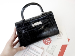 Túi Hm  Kelly Da Cá Sấu Khóa Bạc Size 22cm Có hộp