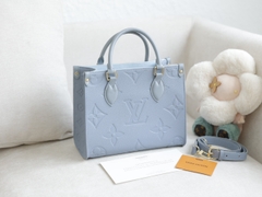 Túi L Onthego Da Bò Họa Tiết Dập Size 25cm Có 2 hộp