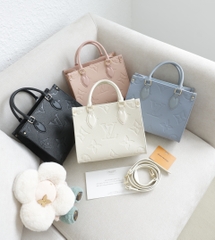 Túi L Onthego Da Bò Họa Tiết Dập Size 25cm Có 2 hộp