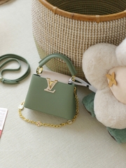 Túi L Capu Size Lớn 27cm Charm Xích Ổ Khóa