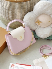 Túi L Capu Size Lớn 27cm Charm Xích Ổ Khóa