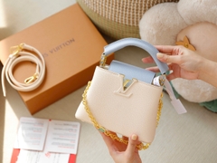 Túi L Capu Size Lớn 27cm Charm Xích Ổ Khóa